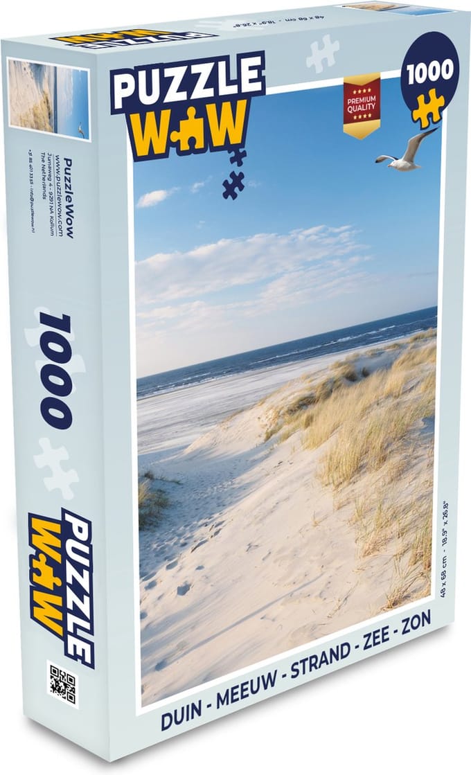Puzzel Duin - Meeuw - Strand - Zee - Zon - Legpuzzel - Puzzel 1000 stukjes volwassenen