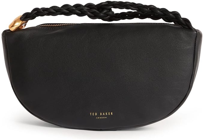 Ted Baker Leren handtas Islah Leather Statement Hardware Medium Hobo Bag Black zwart