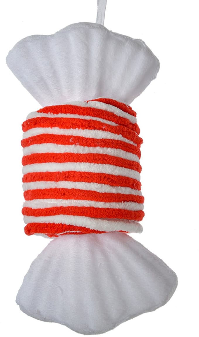 Clayre & Eef Kersthanger 11x8x20 cm Wit Rood Synthetisch
