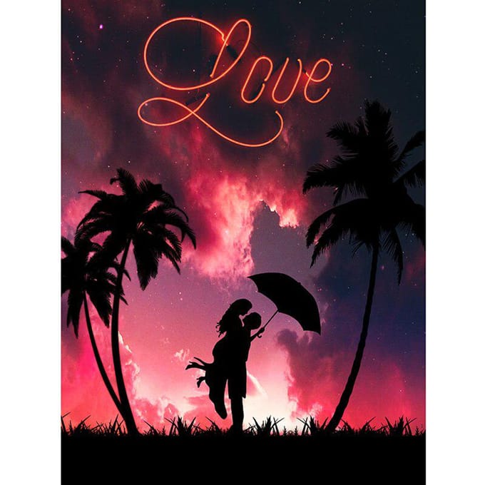 Peinture de diamant ronde complète à broder à faire soi-même 20X30CM black