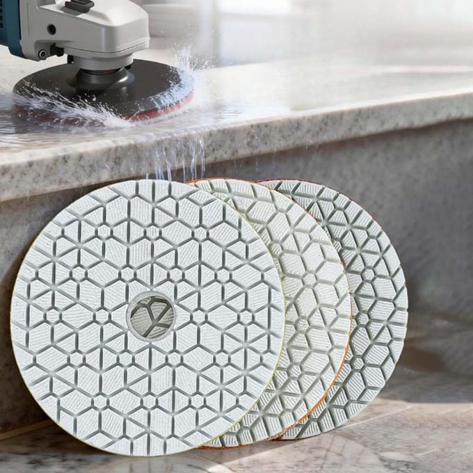 Polijstwielen Set - Hars Pads - Vloer Afwerking - Nat Droog Gebruik - 100mm Diameter