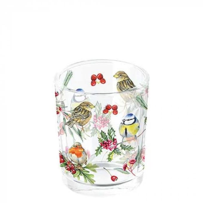 Ambiente theelicht winter vogels decoratief sfeerlicht.