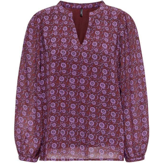 ONLY ONLSTAR LIFE L/S V-NECK TOP PTM Dames Top - Syrah Block Boho