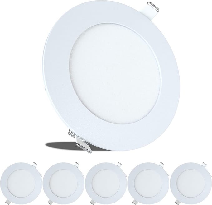 5-pack LED Plafondlampen Inbouw 12V Vierkant Wit Licht voor Caravan en Camper