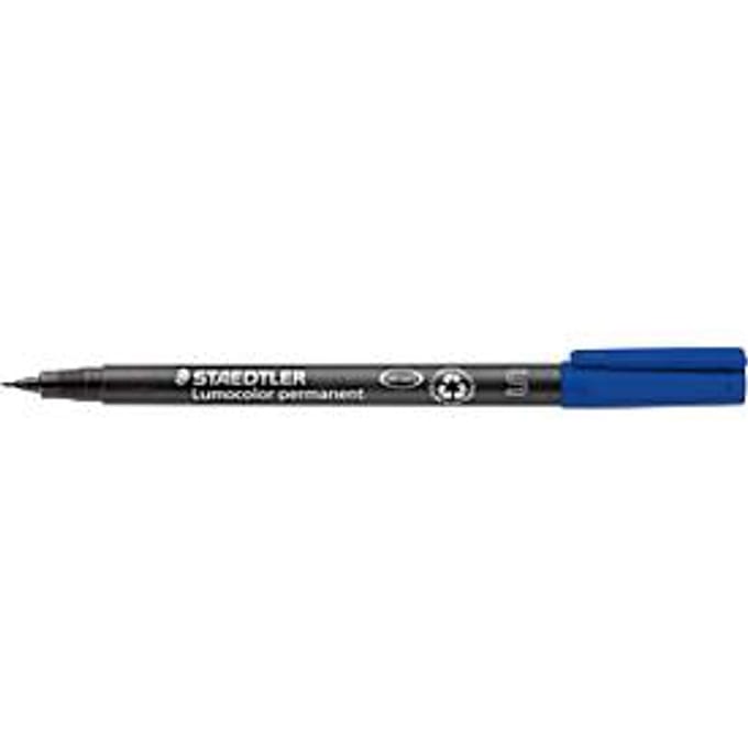 Viltstift Staedtler Lumocolor 313 permanent S blauw - 10 stuks
