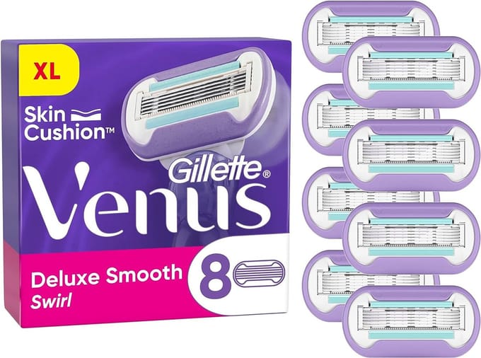Gillette Venus Deluxe Smooth Swirl Scheermesjes Voor Vrouwen - 8 Navulmesjes