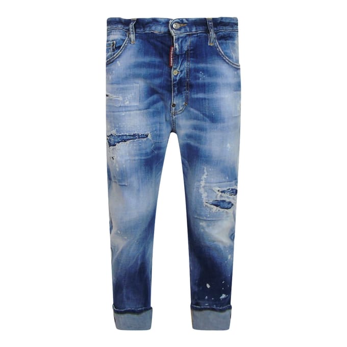Dsquared2 Big Brother Jean Reinforced Destroyed Denim Blauwe Jeans