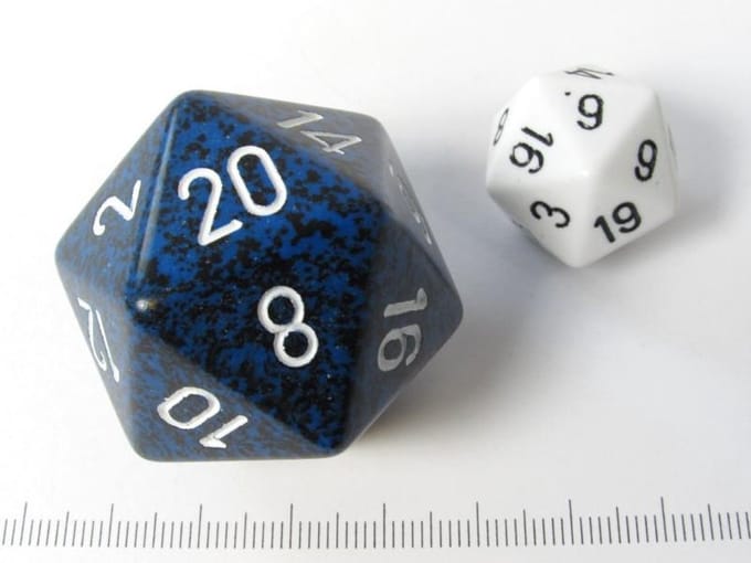 Dobbelsteen D20 Stealth Speckled 34mm - Accessoires