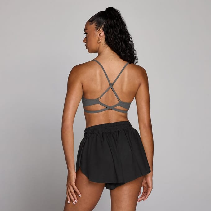 MP Women's Tempo Adjustable Strappy Back Sports Bra - Donkergrijs - M
