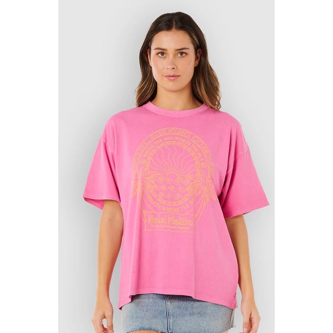 Rip Curl Hotel Malibu Heritage T-Shirt roze