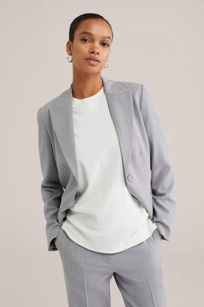 We Fashion Blazer Light Grey Größe: 34 | Blazer Outlet | Damen | Grau