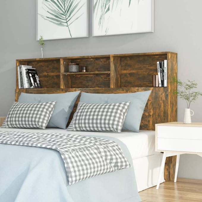 vidaXL - Hoofdbordkast - 160x19x103,5 - cm - gerookt - eikenkleurig