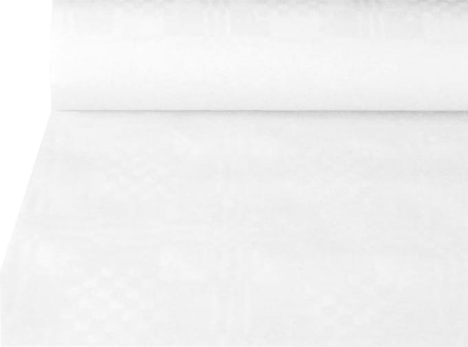 Tafelkleed uit papier met damastprint, 1,2 x 50 m, wit 4 stuks