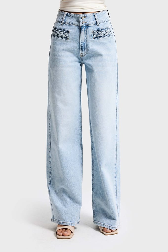 It's Basic - WIDE HIGH RISE JEANS