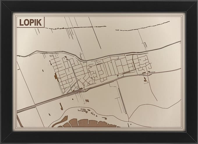 Houten stadskaart van Lopik