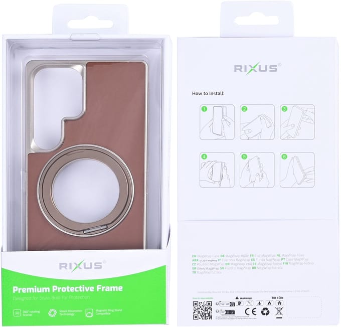 Rixus MagWrap Case For Samsung Galaxy S25 Ultra Brown