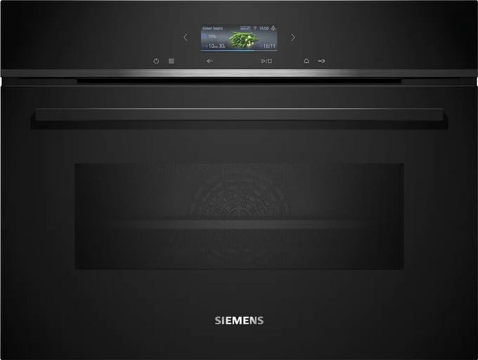 Siemens iQ700 CM724G1B1 Compacte Combi Oven met Magnetron 45 cm – TFT Display – Home Connect WiFi – 45L – Zwart