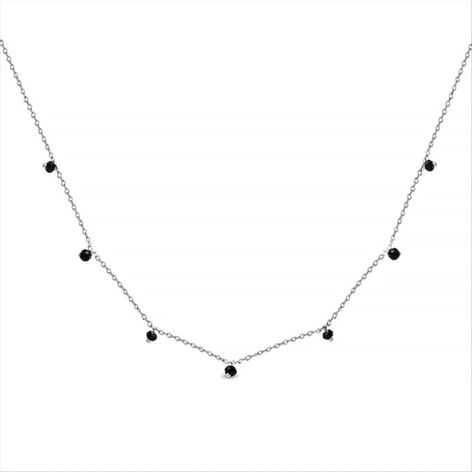 Luxenter, Khosar halsketting in 925 sterling zilver en onyx gerhodineerd