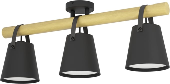 EGLO Boyle Plafondlamp - E27 - 78 cm - Zwart/Bruin/Wit