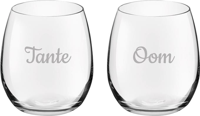 Gegraveerde Drinkglas 39cl Tante & Oom