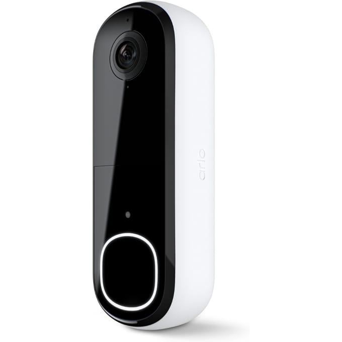 Arlo 2K draadloze video deurbel met camera, 1 deurbel, wit