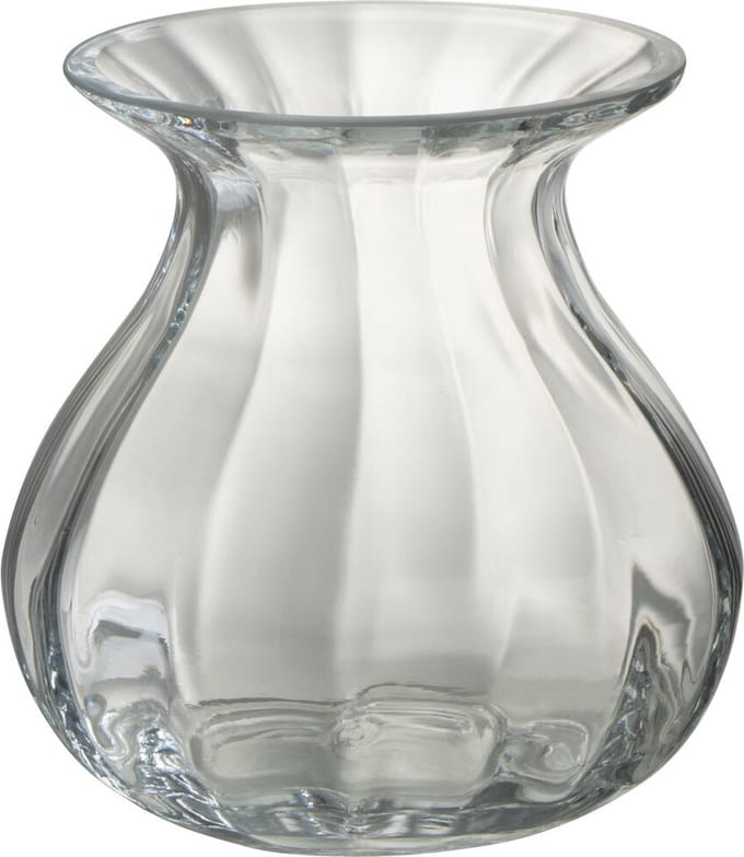 J-Line vaas Amo - glas - transparant - small - 2 stuks - Ø 15 cm