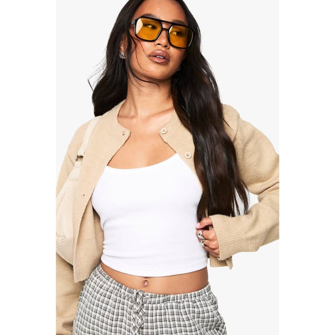 Dames Boohoo Basics Thick Binding Vest Top | Wit | Maat: 42