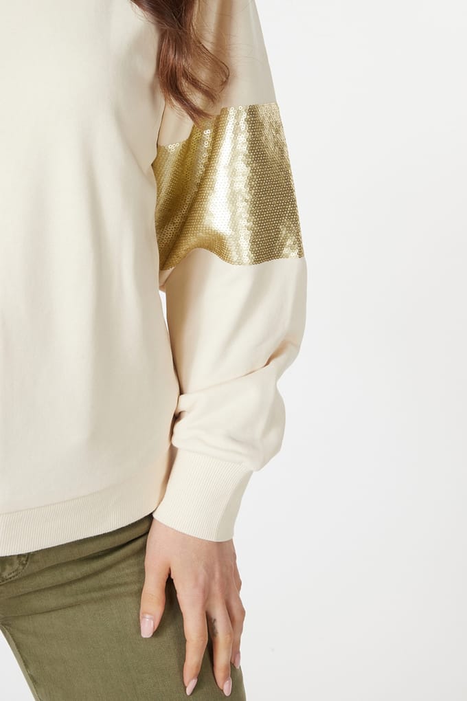 EsQualo Sweater Sequins Beige Taglia: S | Maglioni a maglia Outlet | Donna | Marrone