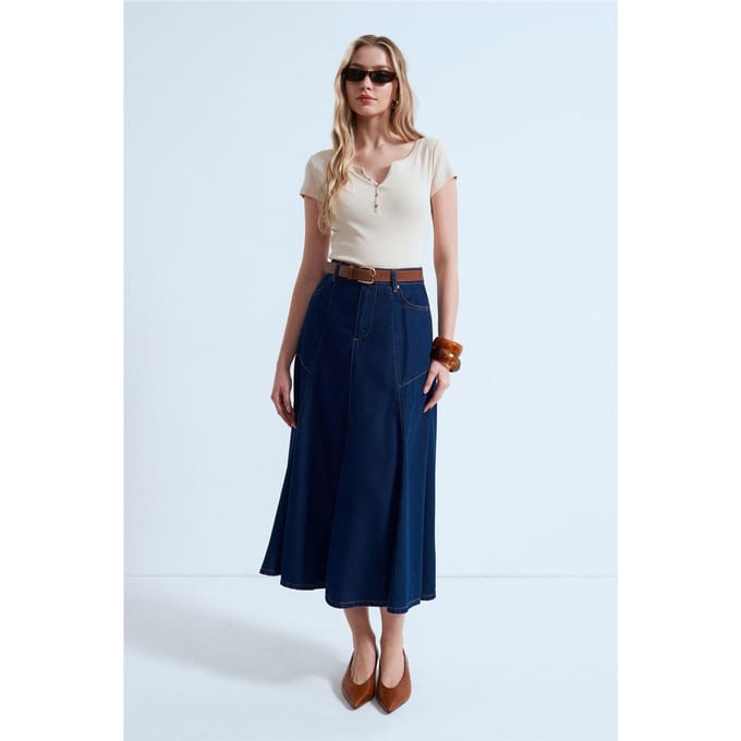 Dames Slim Fit Katoenen U-Hals T-Shirt