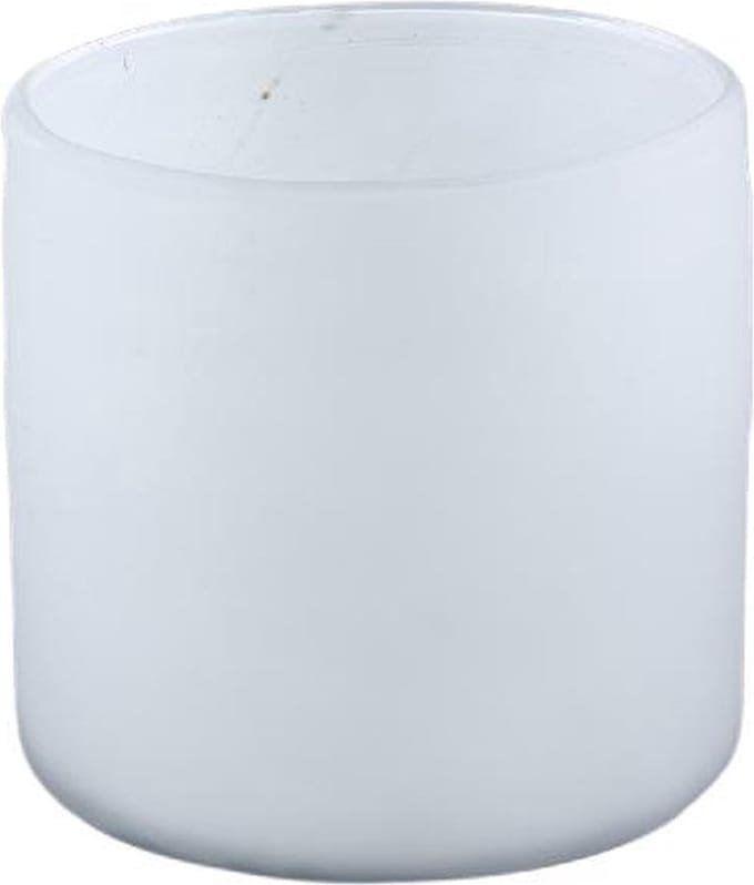 PTMD Windlicht Kamea - 12x12x12 cm - Glas - Wit