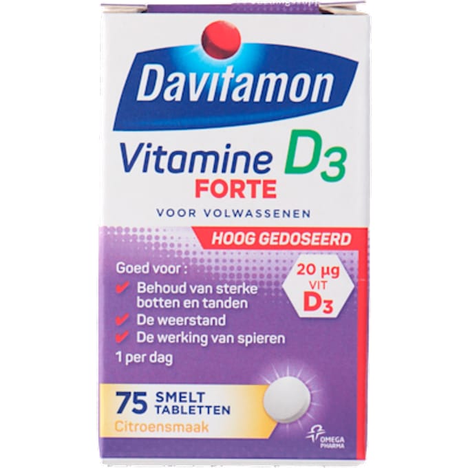 Vitamine D Davitamon Forte smelttablet 75 stuks