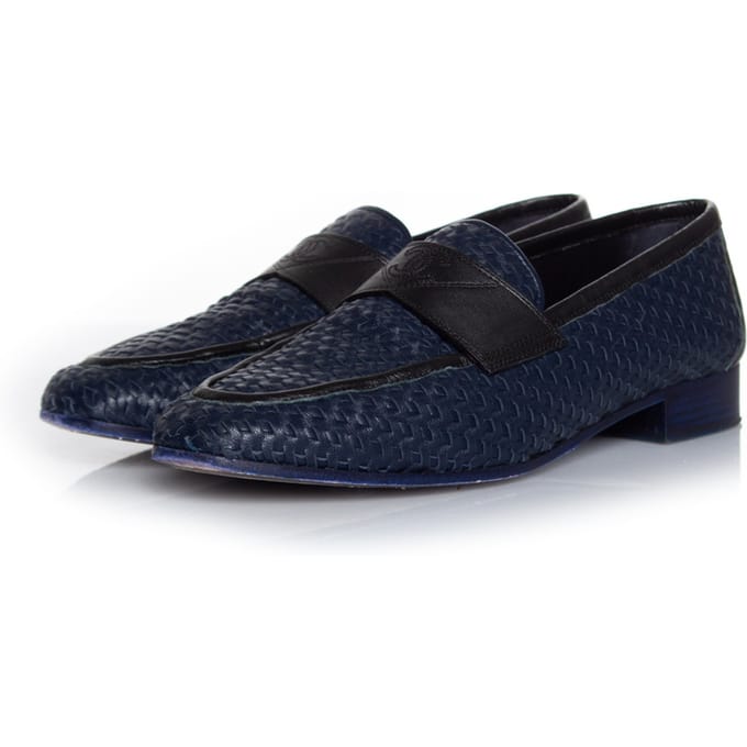 geweven leren mocassins loafer