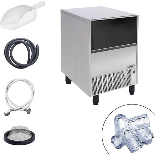 GGM Gastro IJsblokjesmachine - holle cilinder - 51 kg/24 h zilver