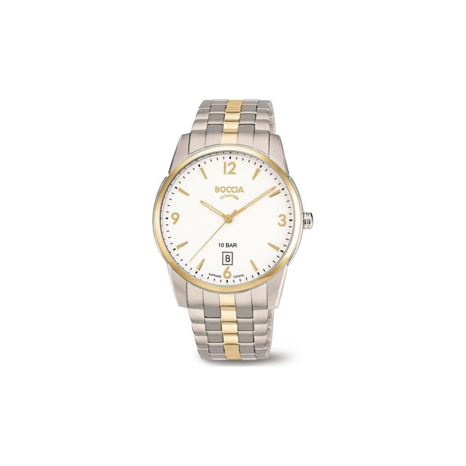 Boccia Titanium 3632.02 horloge - Titanium - Zilver en goudkleurig - 39 mm