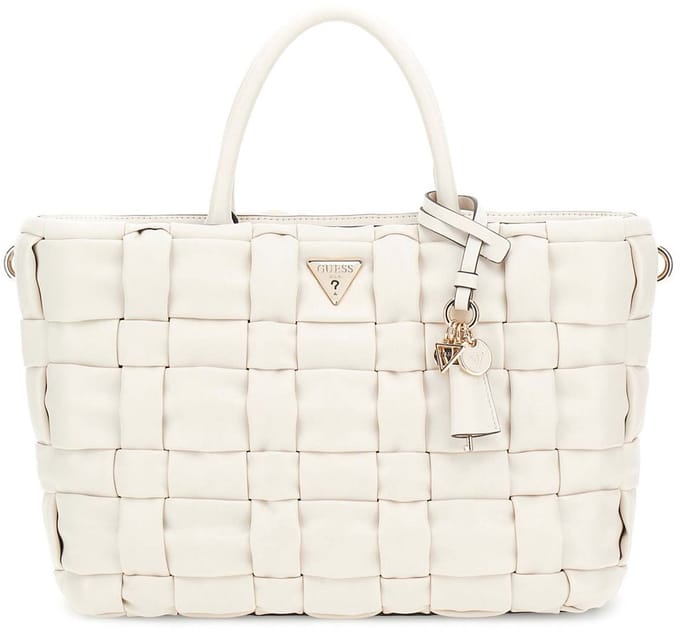 GUESS handtas schoudertas Marion Satchel Bone crème