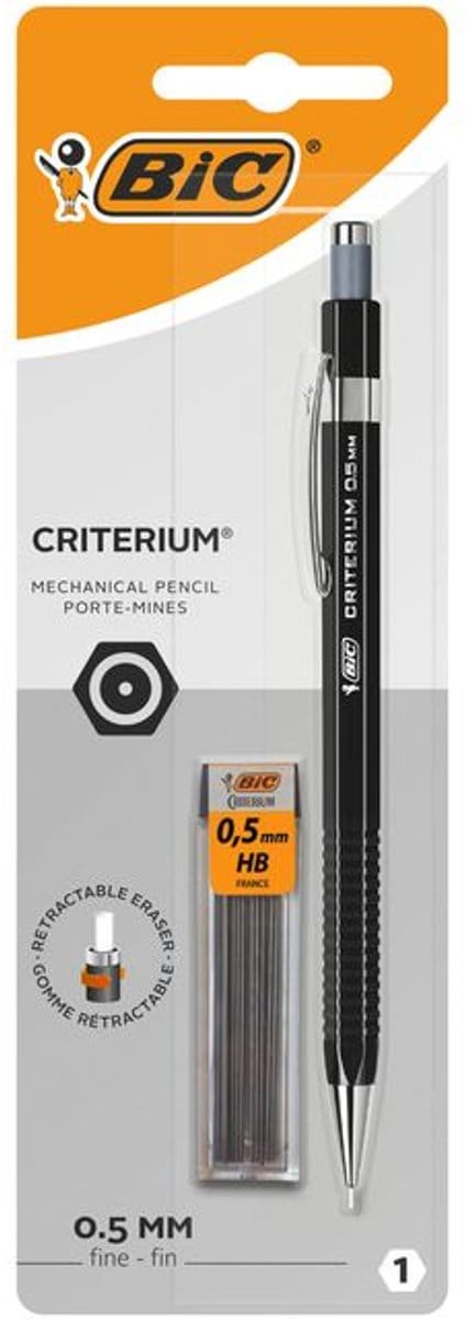 Vulpotlood bic criterium hb 0.5mm zwart | 25 stuks