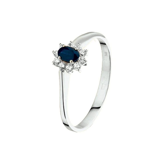 Ring Saffier En Zirkonia