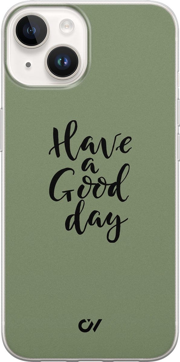 Hoesje geschikt voor Apple iPhone 14 - Good Day - - Groen - Apple - Casevibes