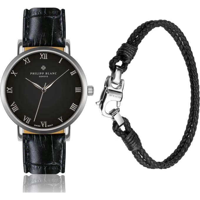 Krokodillenleren horloge en band Philipp Blanc Bern