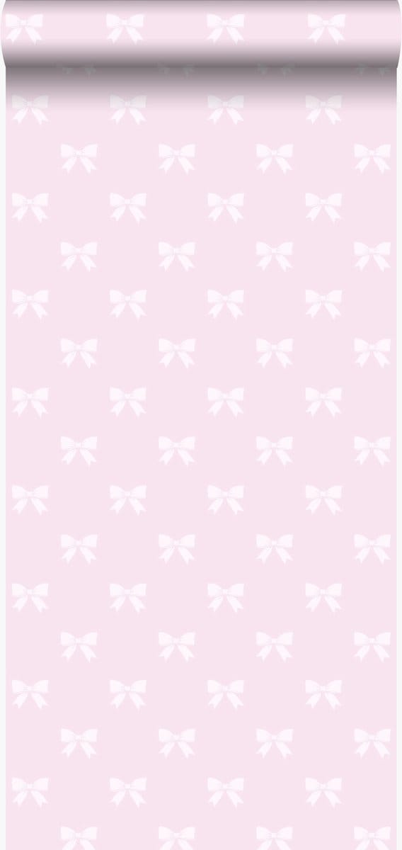 Origin Wallcoverings behang strikjes glanzend roze - 346844 - 53 cm x 10,05 m
