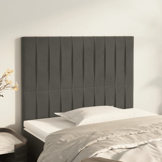 vidaXL - Hoofdbord - donkergrijs - 80x5x118/128 - cm - Fluweel
