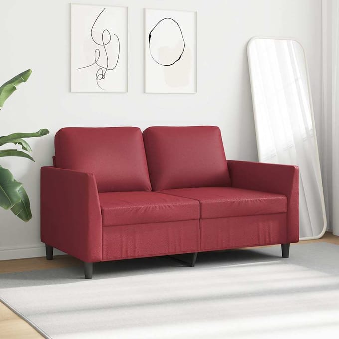 vidaXL - Tweezitsbank - 120 - cm - kunstleer - wijnrood