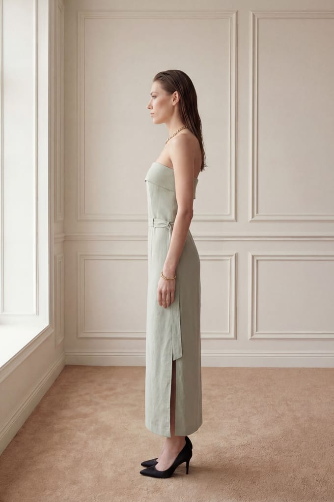Strapless Maxi-jurk met Ceintuur