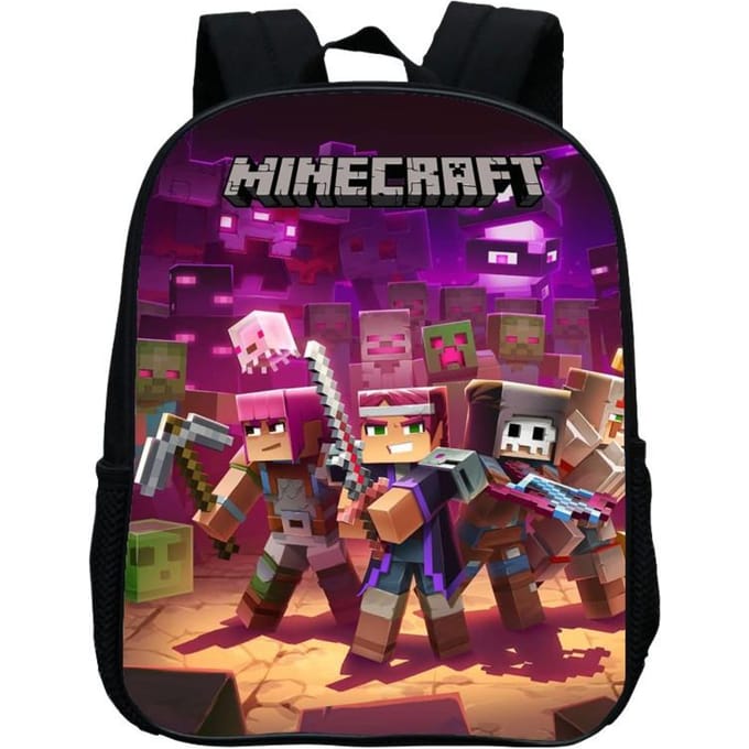 Bedrukte Kleuterschooltas, Cartoon Minecraft 12-Inch Rugzak, Licht En Casual 12inch backpack