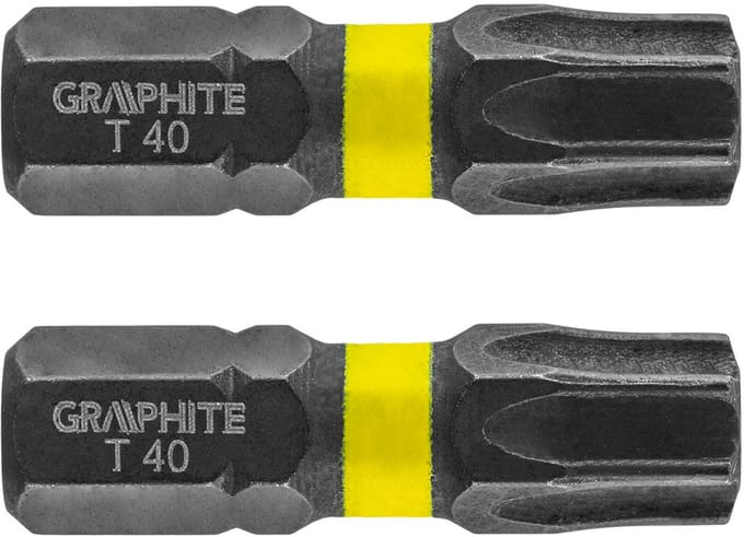Graphite - Impact Bits - TX40 x 25mm - Staal S2 - Duurzaam en Flexibel