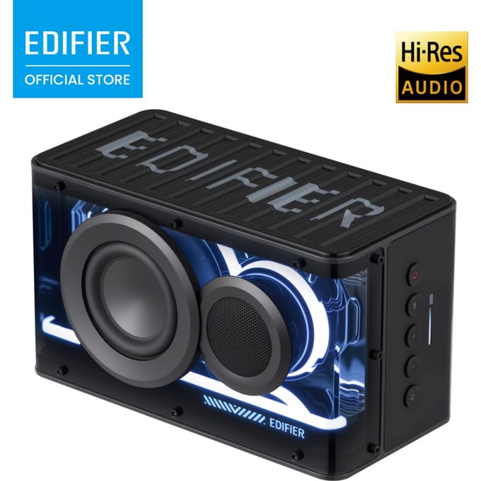 EDIFIER QD25 25W draagbare Bluetooth-luidspreker Hi-Res Audio Bluetooth 6.0 15H speeltijd RGB-lichteffecten Stereo-koppeling APP-bediening White