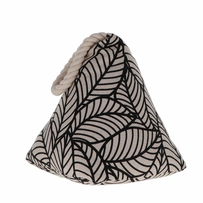 Luance Deurstopper - 1 kg - beige - stof - zwarte jungle print - 15 cm - deurstop