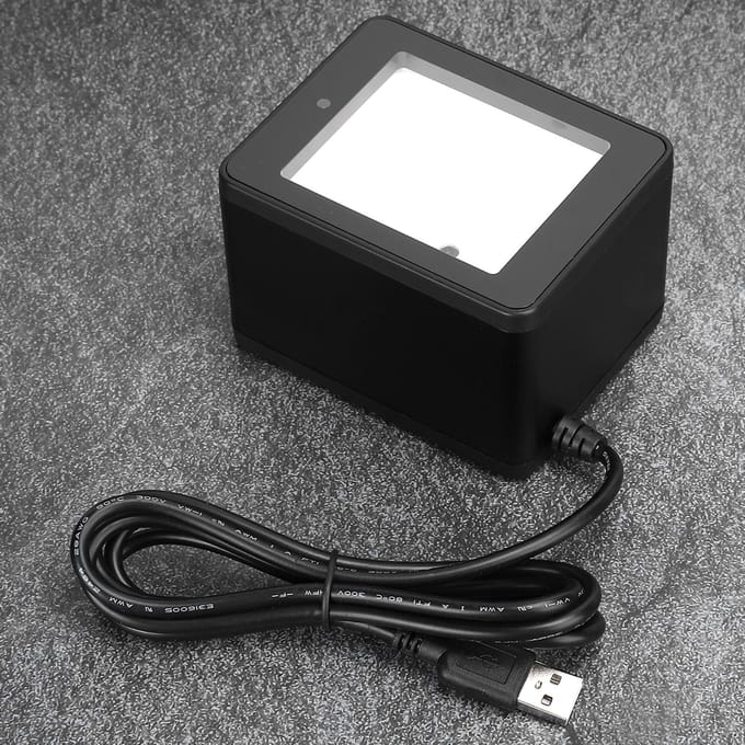 Scanner de codes-barres de bureau Plateforme de lecture de codes QR Supermarché Paiement mobile YHD‑9800YHD‑9800 blanc