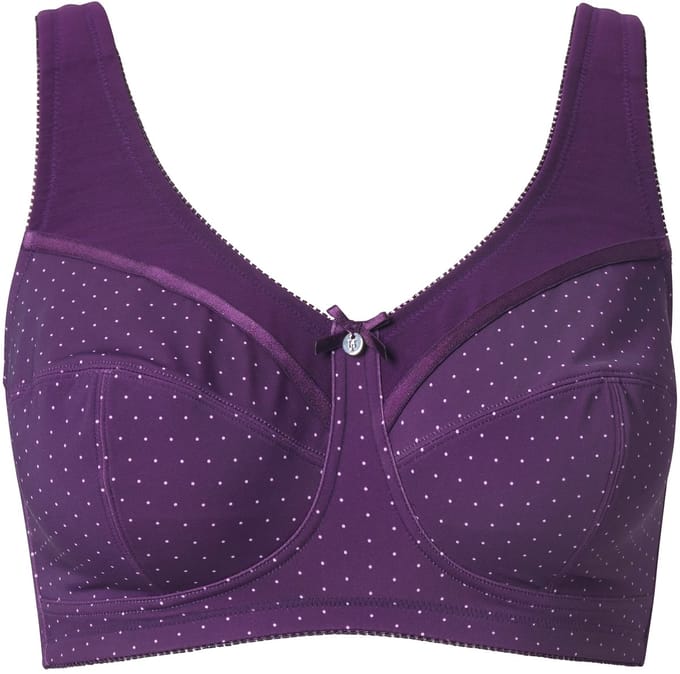 Ulla Popken - Dames - Steun beha stippen zonder beugel - Aubergine - Maat 95C