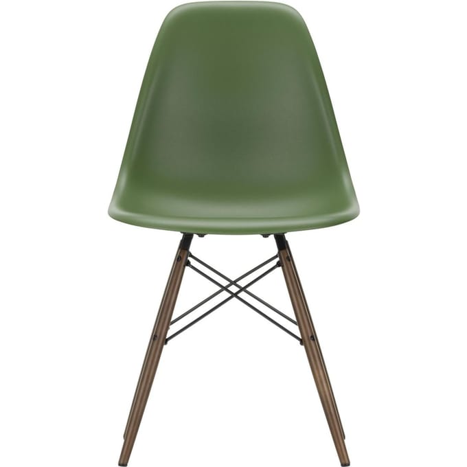 Vitra - DSW Eames Plastic Sidechair - donkere esdoorn - forest RE - groen